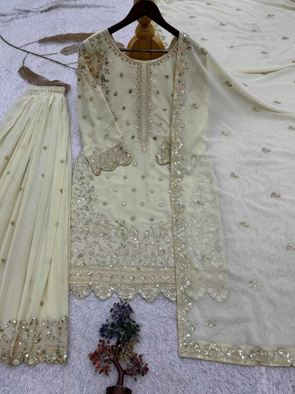 Faux Georgette Embroidery Suit