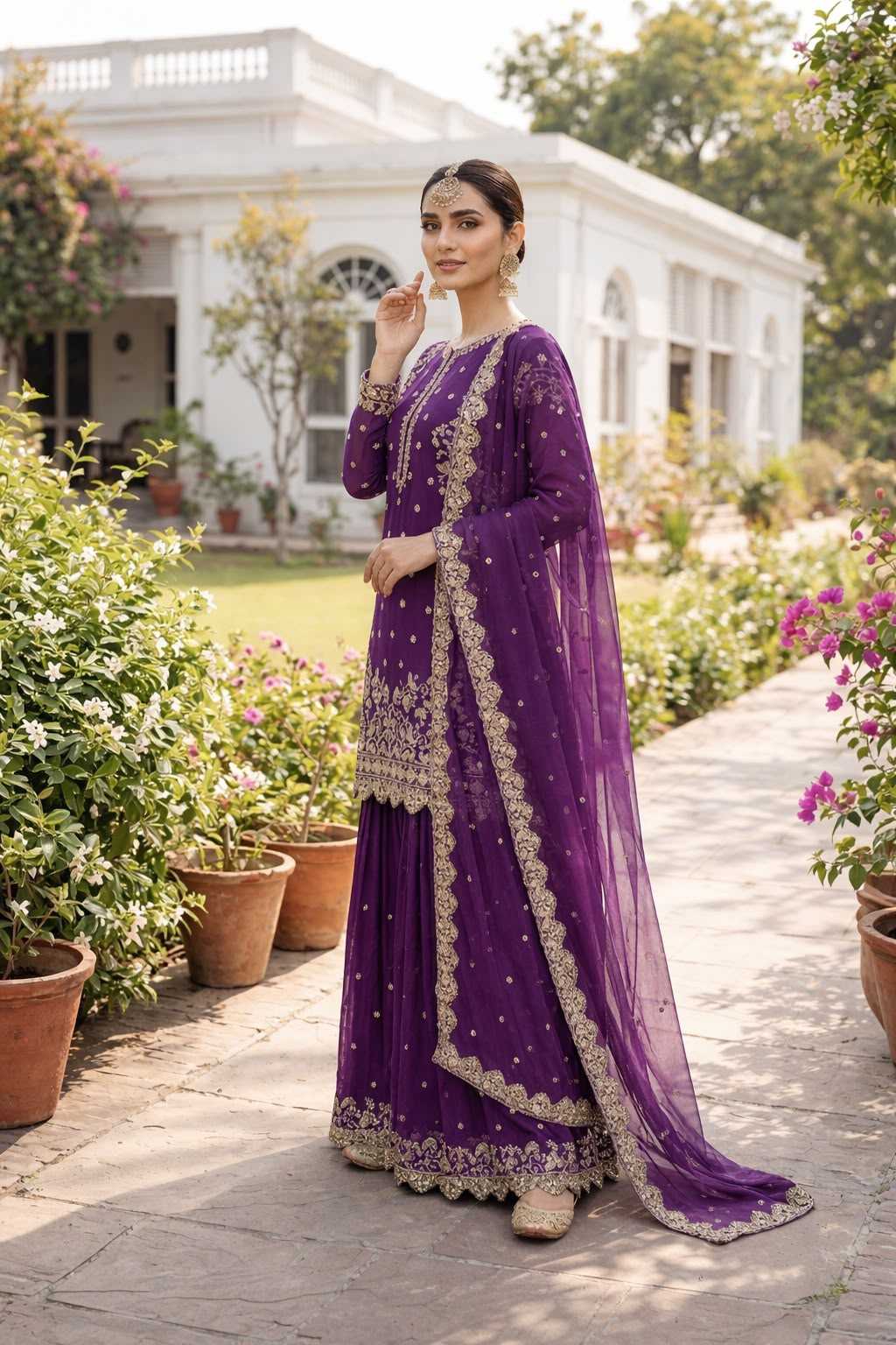 Faux Georgette Embroidery Suit
