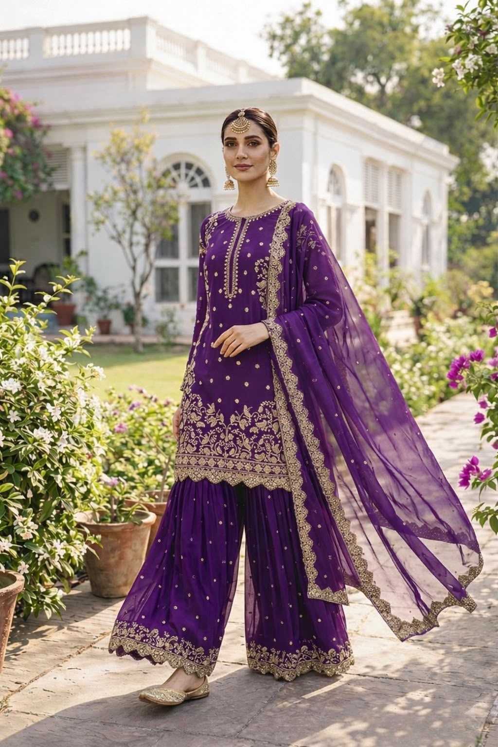 Faux Georgette Embroidery Suit