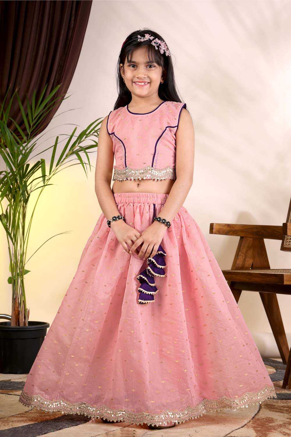 Chanderi Silk Kids Lehenga