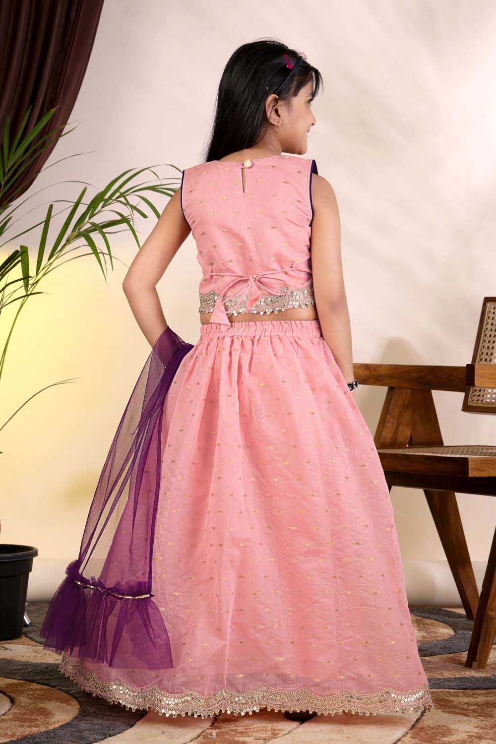 Chanderi Silk Kids Lehenga