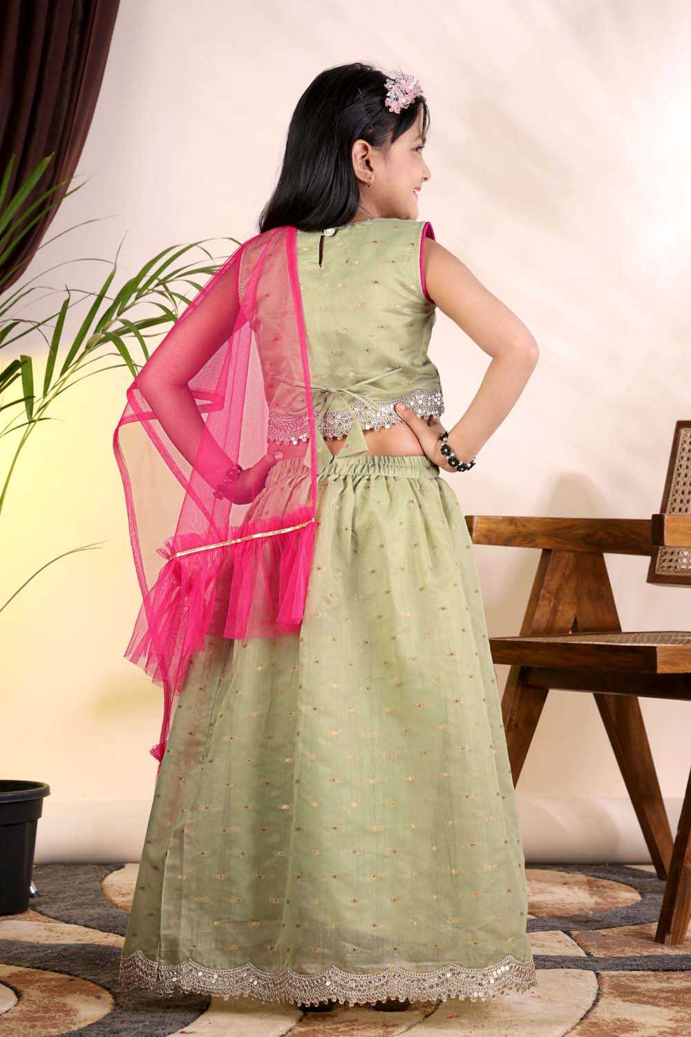 Chanderi Silk Kids Lehenga