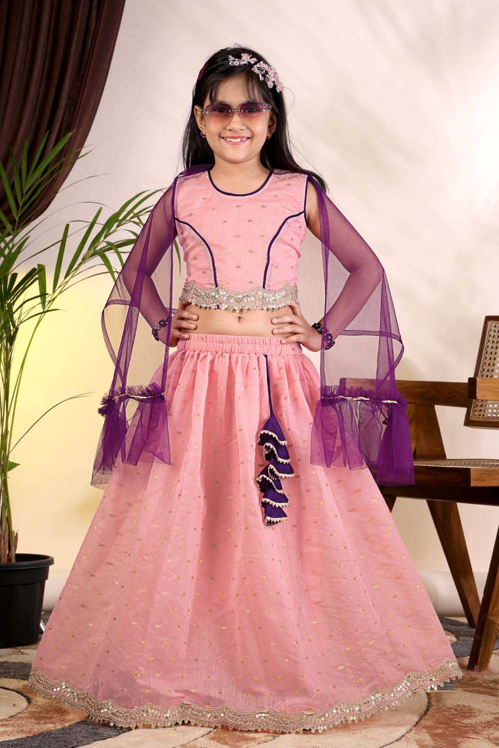 Chanderi Silk Kids Lehenga