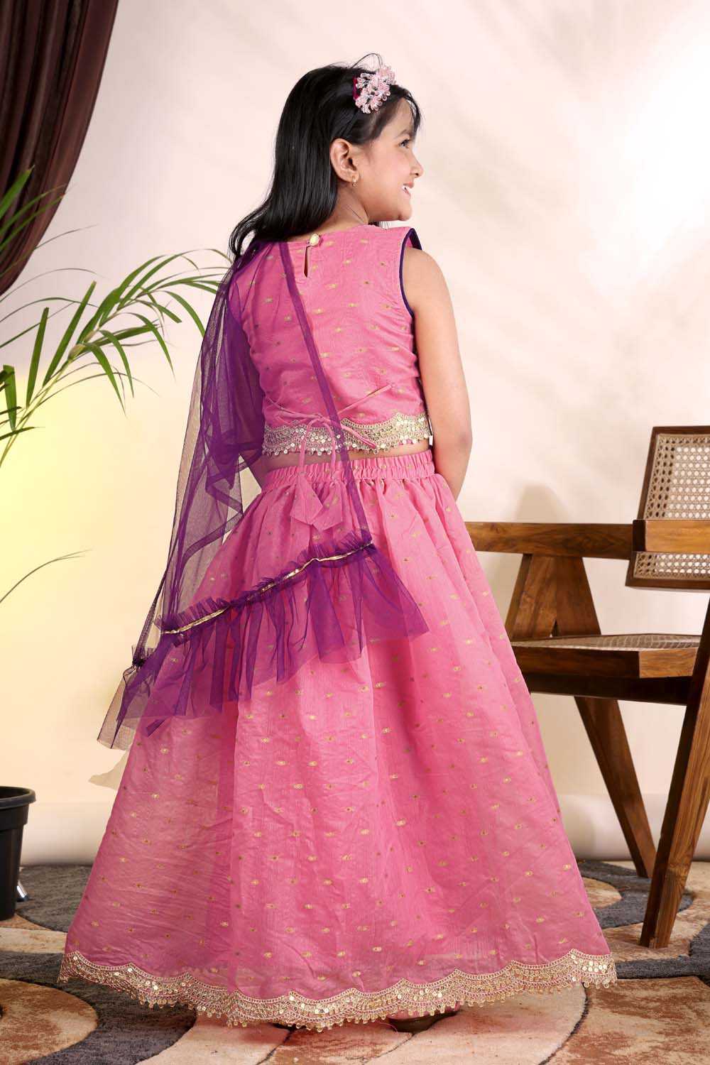 Chanderi Silk Kids Lehenga