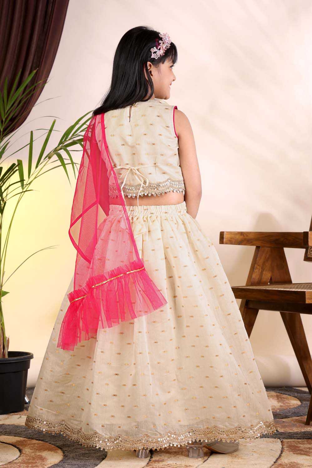 Chanderi Silk Kids Lehenga