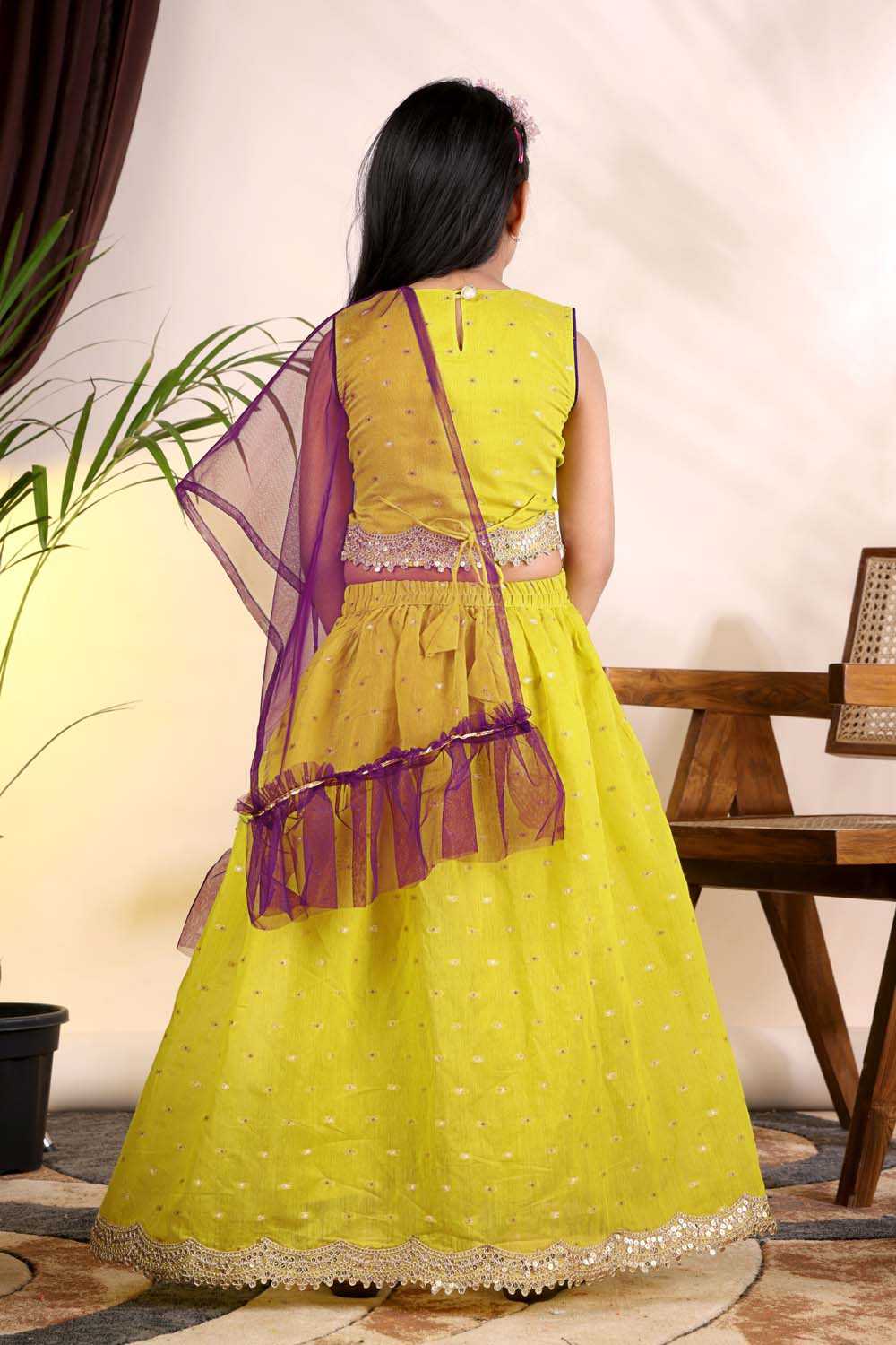 Chanderi Silk Kids Lehenga