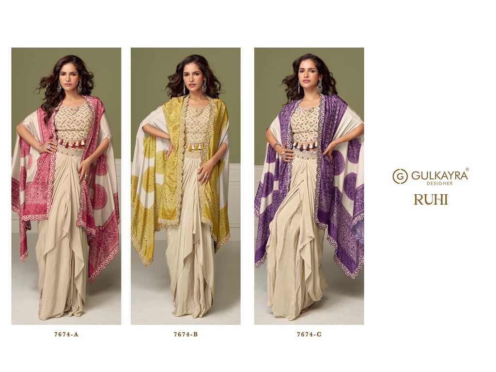 Gulkayra Ruhi Chinon Indo Western Dress