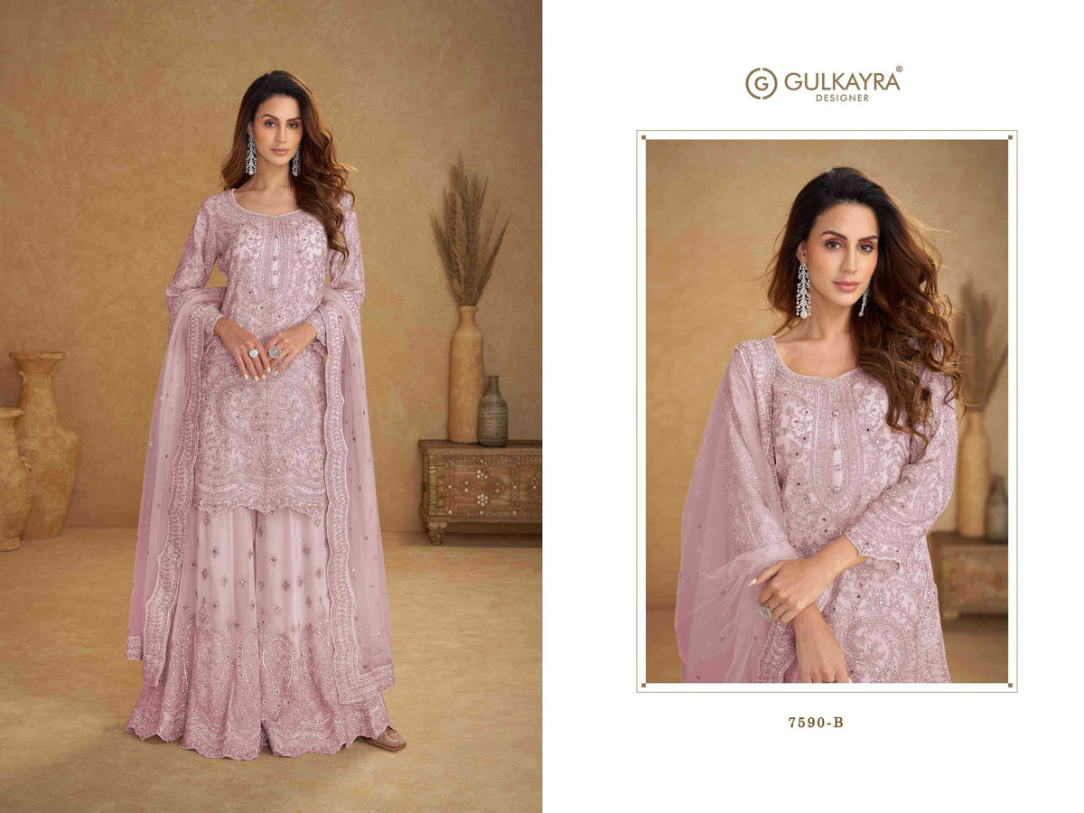 Gulkayra Safira Net Embroidery Suit
