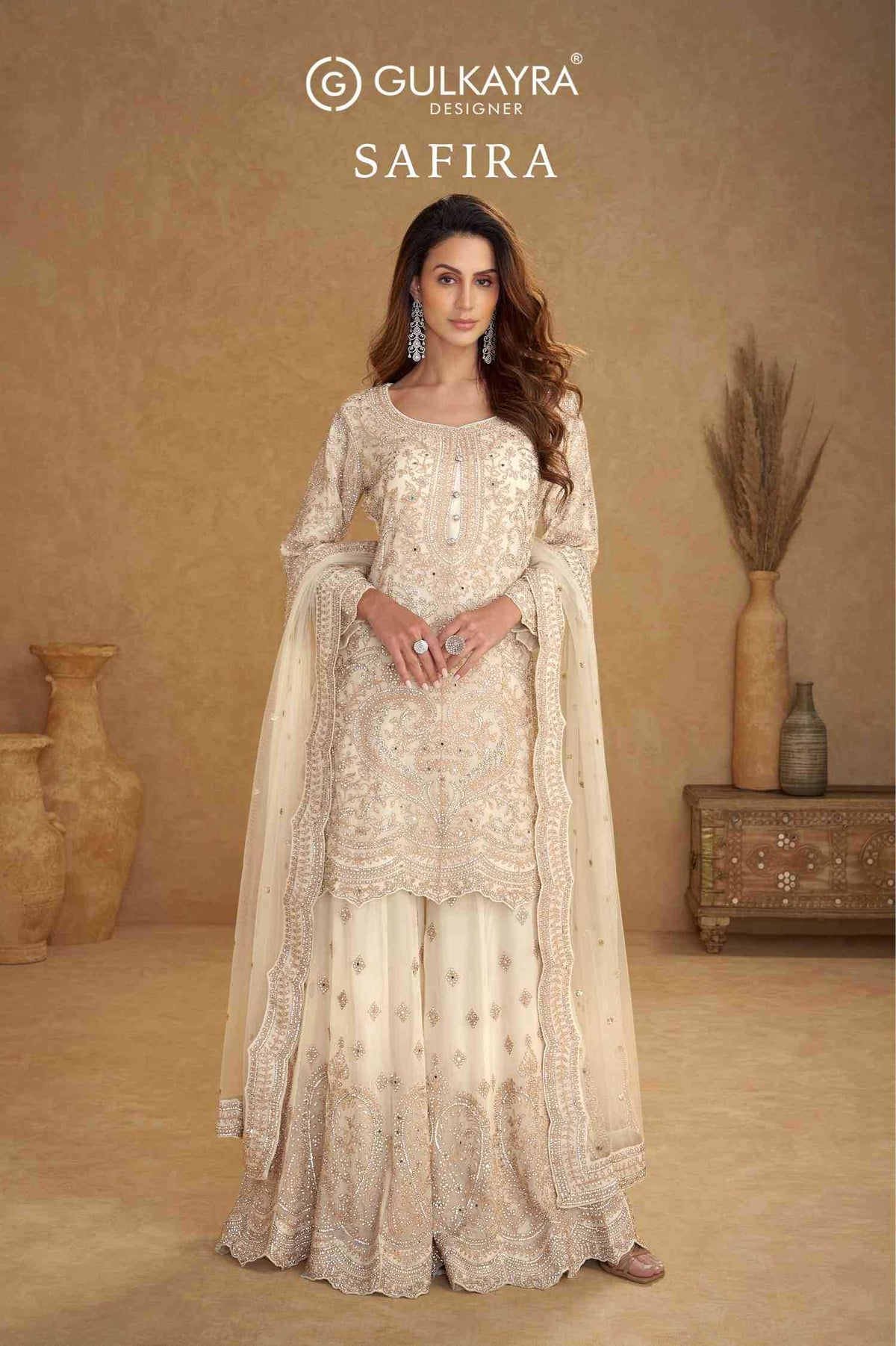 Gulkayra Safira Net Embroidery Suit