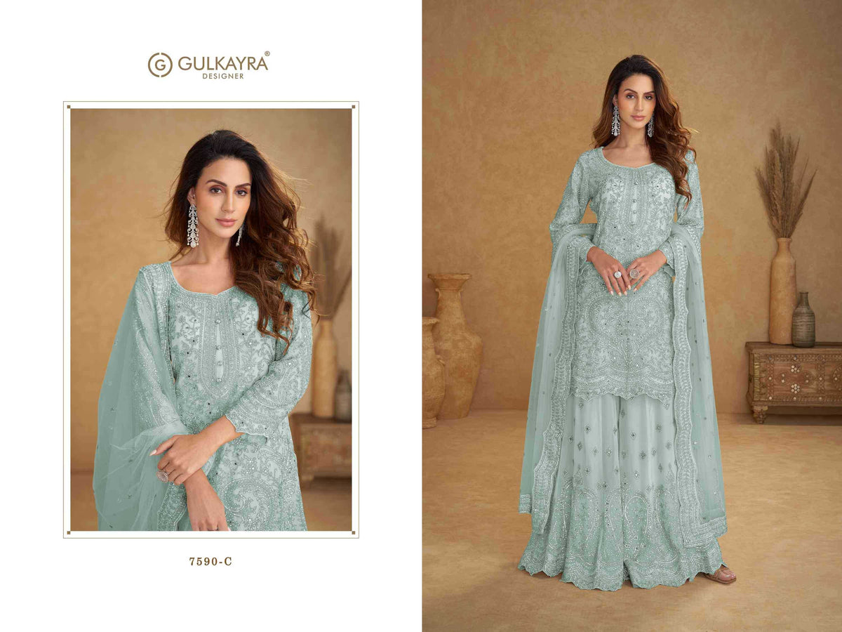 Gulkayra Safira Net Embroidery Suit