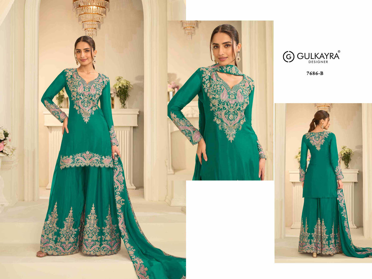 Gulkayra Velvora Chinon Embroidery Suit