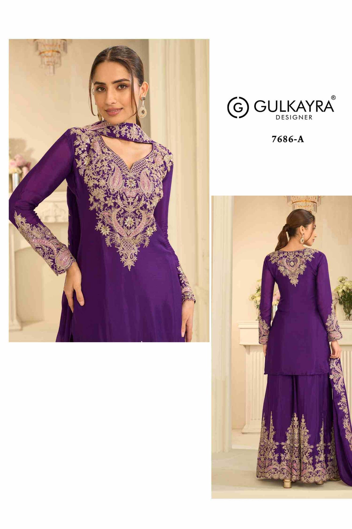 Gulkayra Velvora Chinon Embroidery Suit