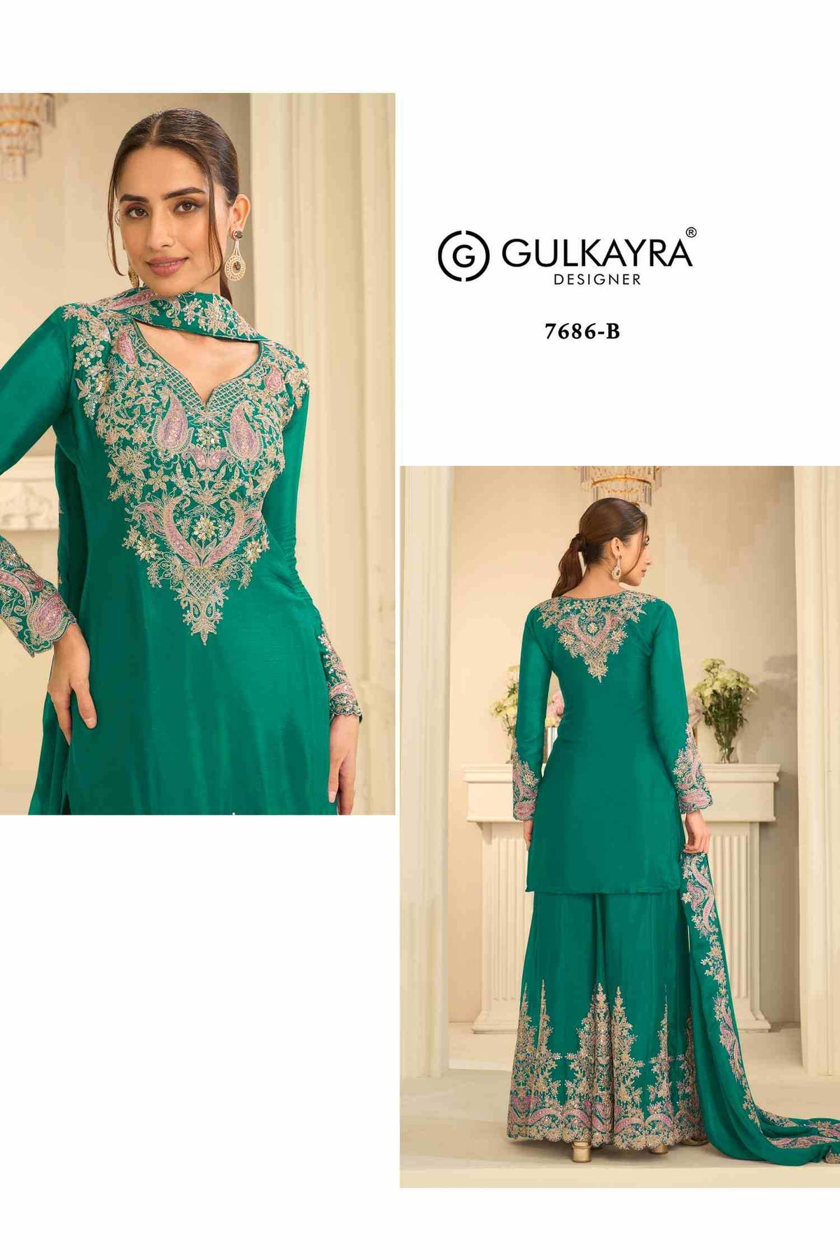 Gulkayra Velvora Chinon Embroidery Suit