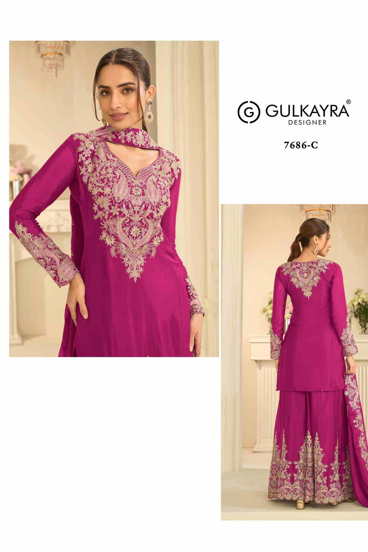 Gulkayra Velvora Chinon Embroidery Suit