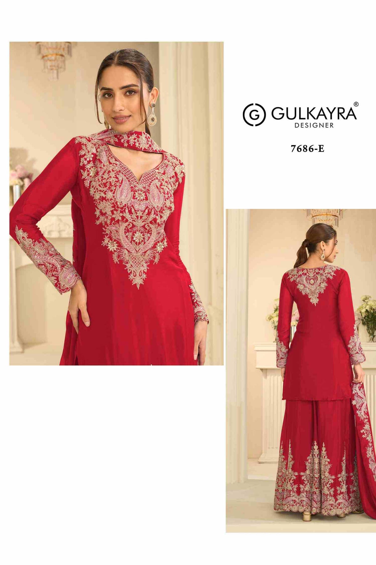 Gulkayra Velvora Chinon Embroidery Suit