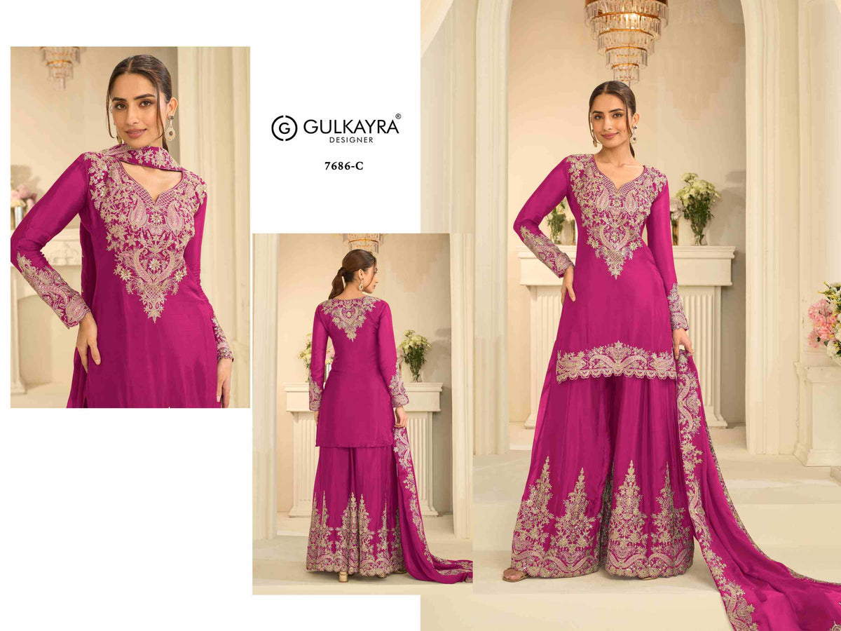 Gulkayra Velvora Chinon Embroidery Suit