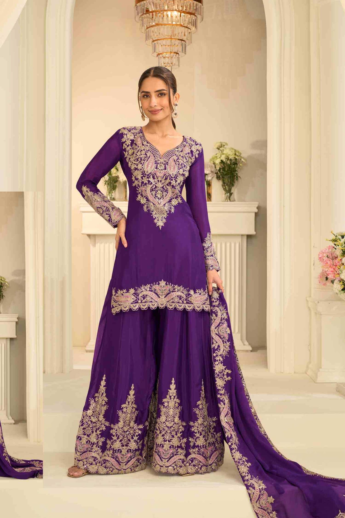 Gulkayra Velvora Chinon Embroidery Suit