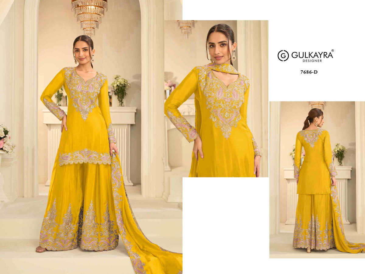 Gulkayra Velvora Chinon Embroidery Suit