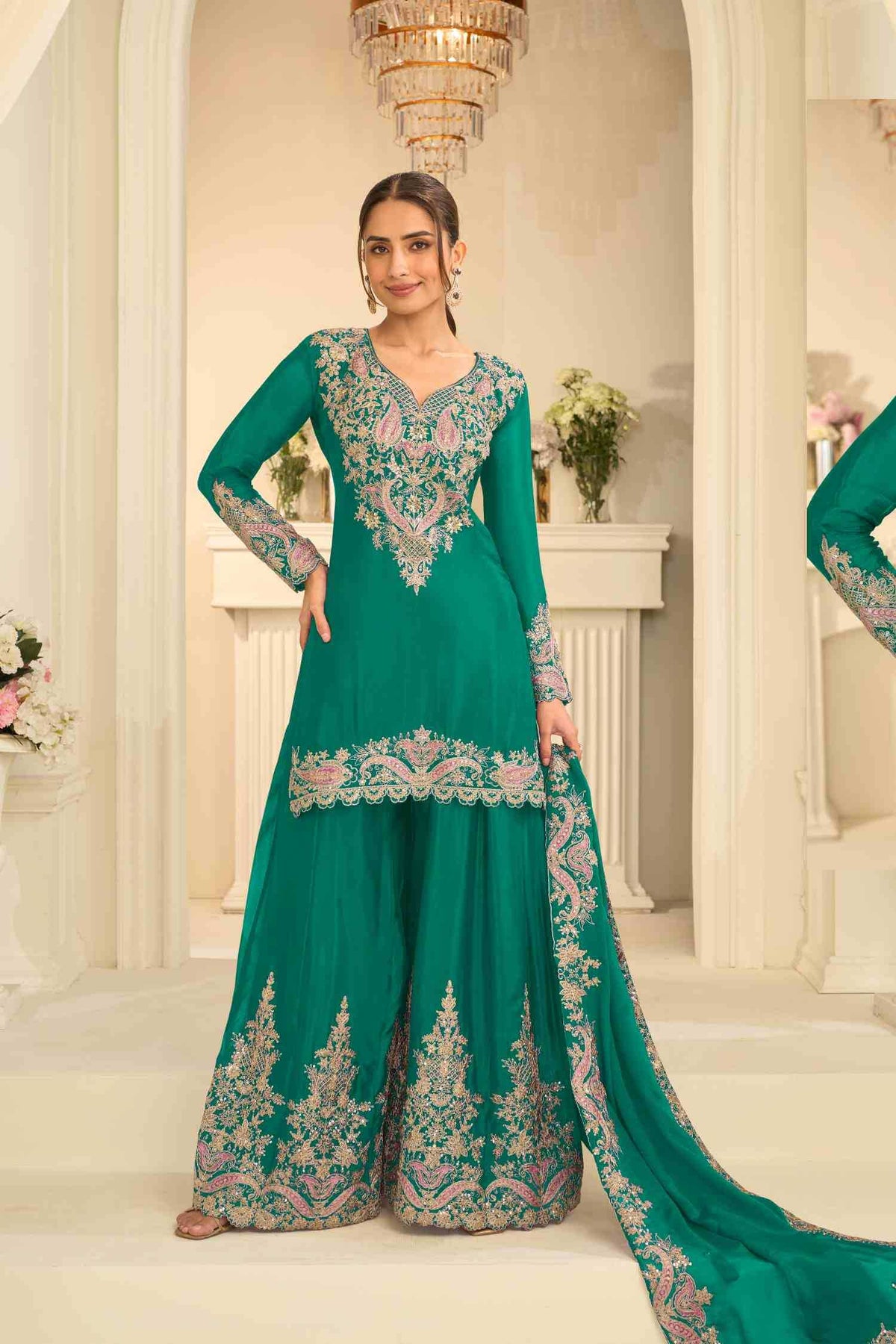 Gulkayra Velvora Chinon Embroidery Suit