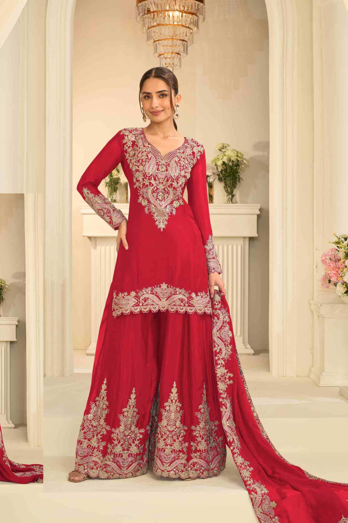 Gulkayra Velvora Chinon Embroidery Suit