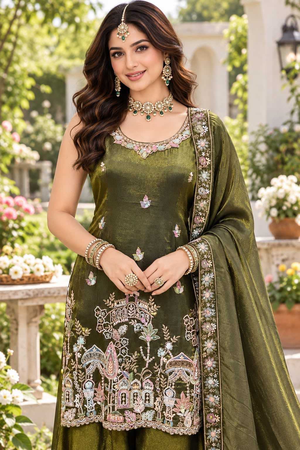 Mrudangi Aavya Premium Silk Embroidery Suit