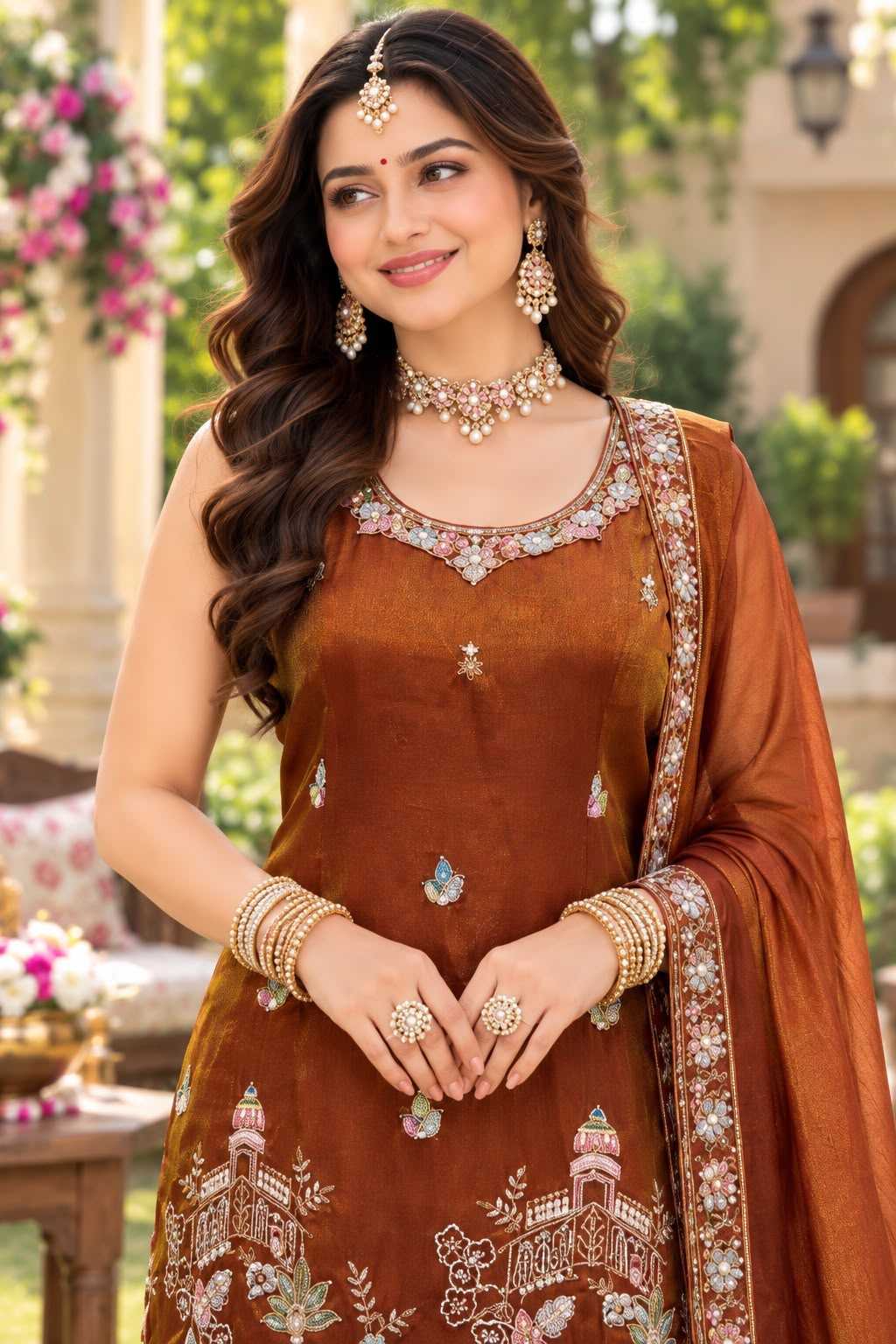Mrudangi Aavya Premium Silk Embroidery Suit