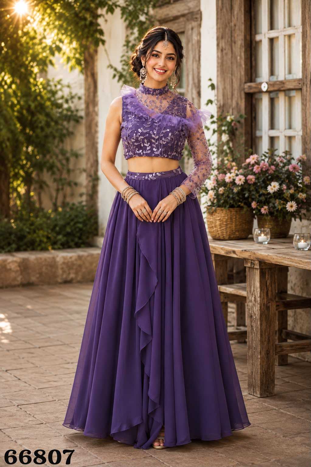 Georgette Embroidered Lehenga