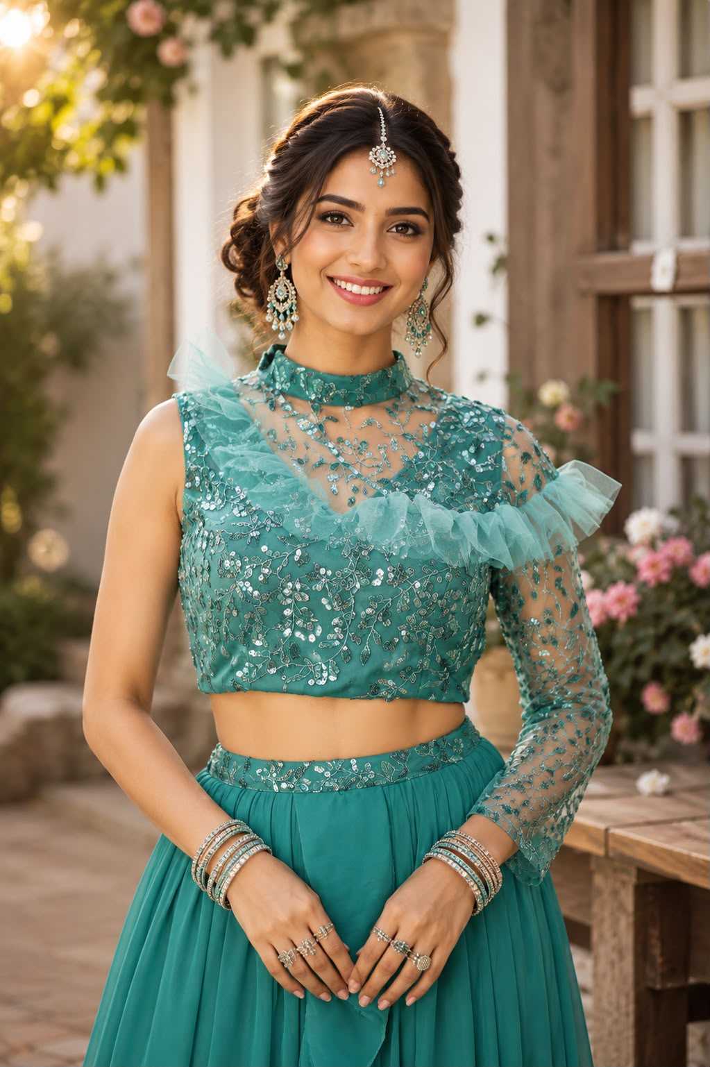 Georgette Embroidered Lehenga