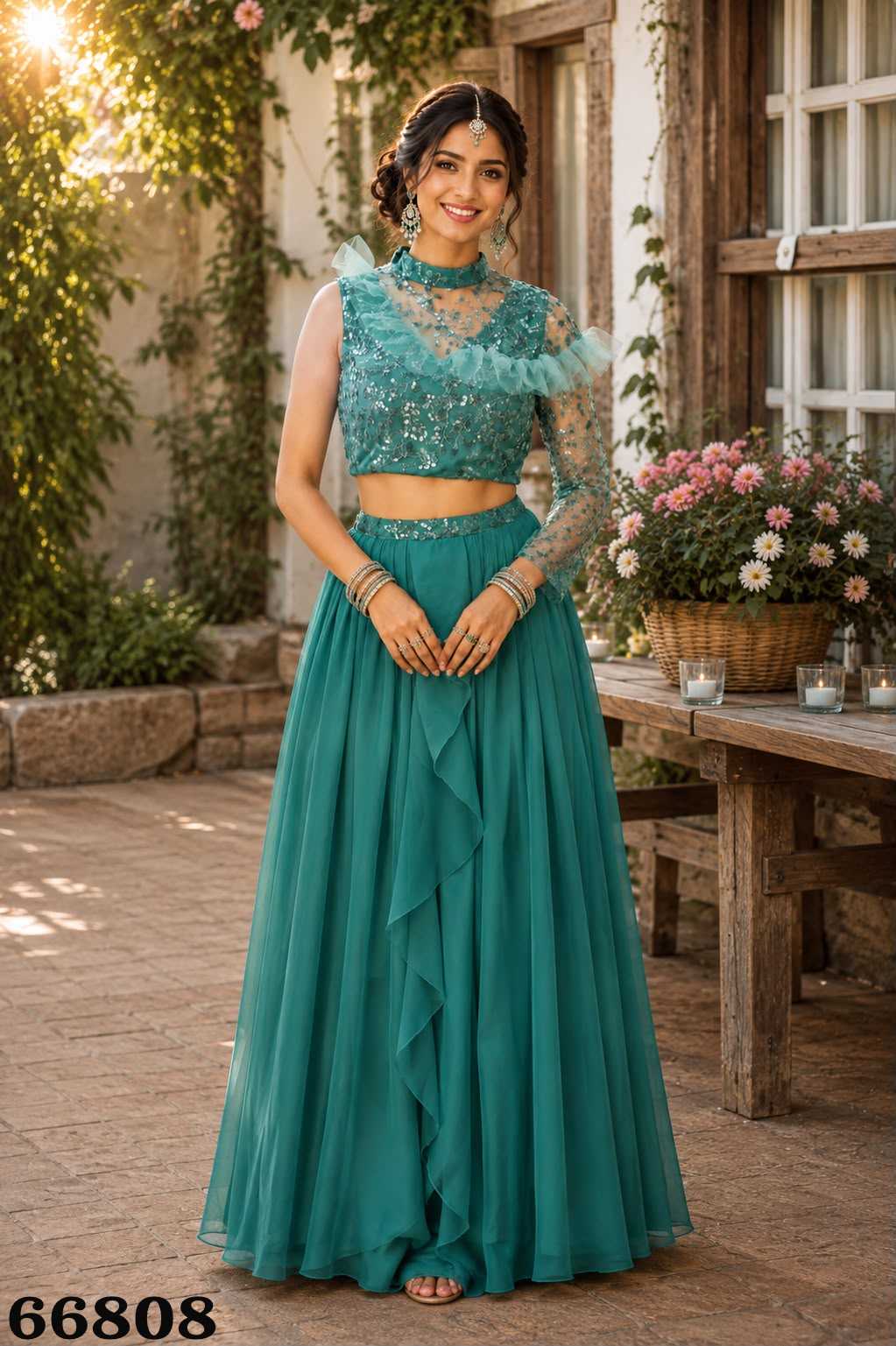 Georgette Embroidered Lehenga