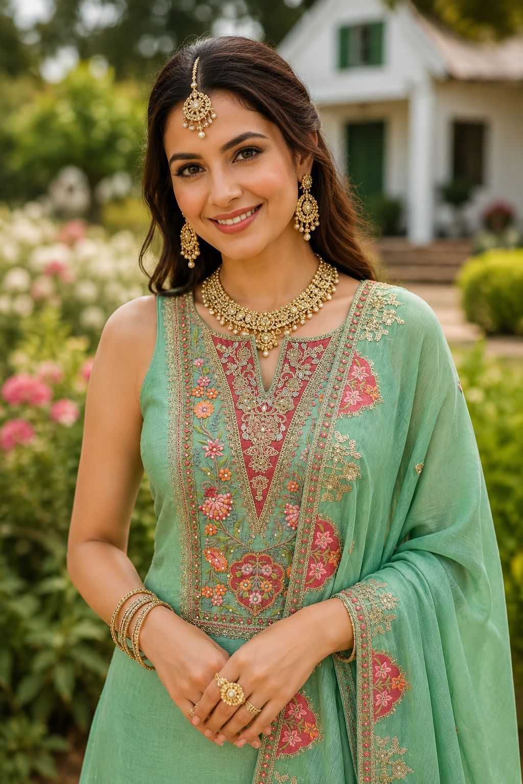 Mrudangi Geetika Chinon Embroidery Suit