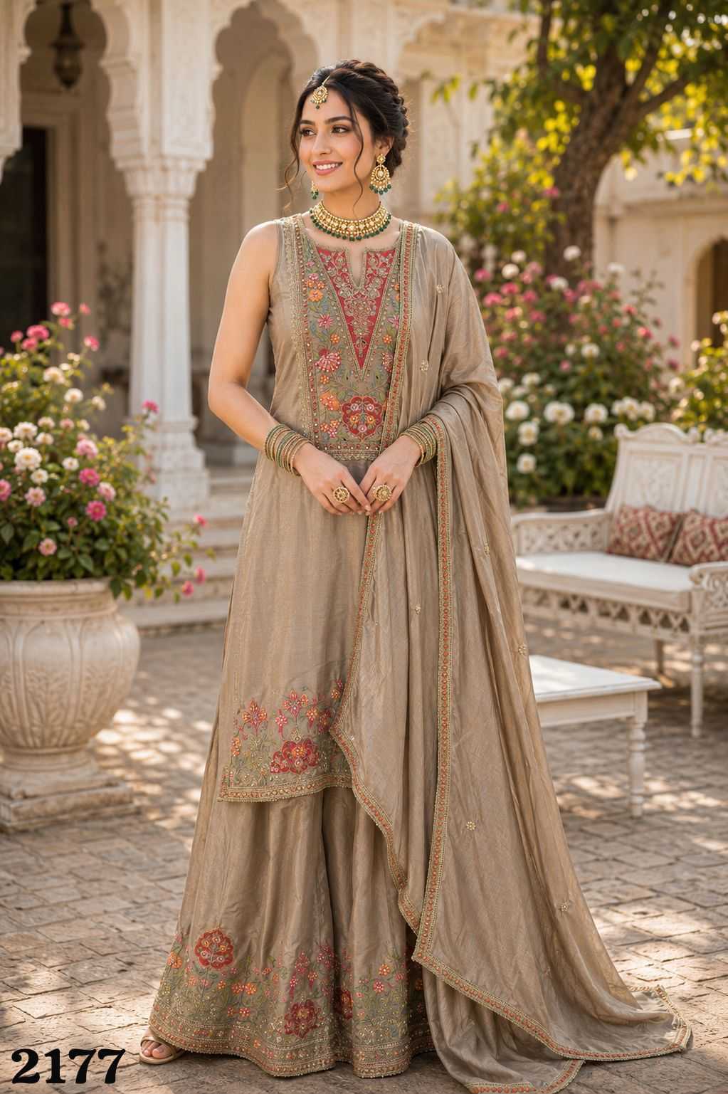 Mrudangi Geetika Chinon Embroidery Suit