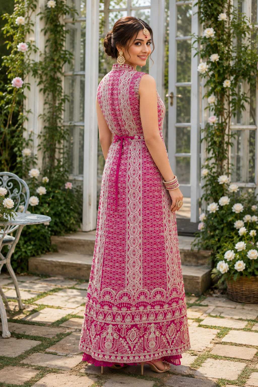 Chinon Silk Embroidery Suit