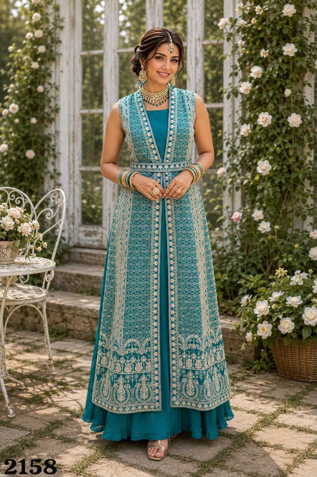 Chinon Silk Embroidery Suit
