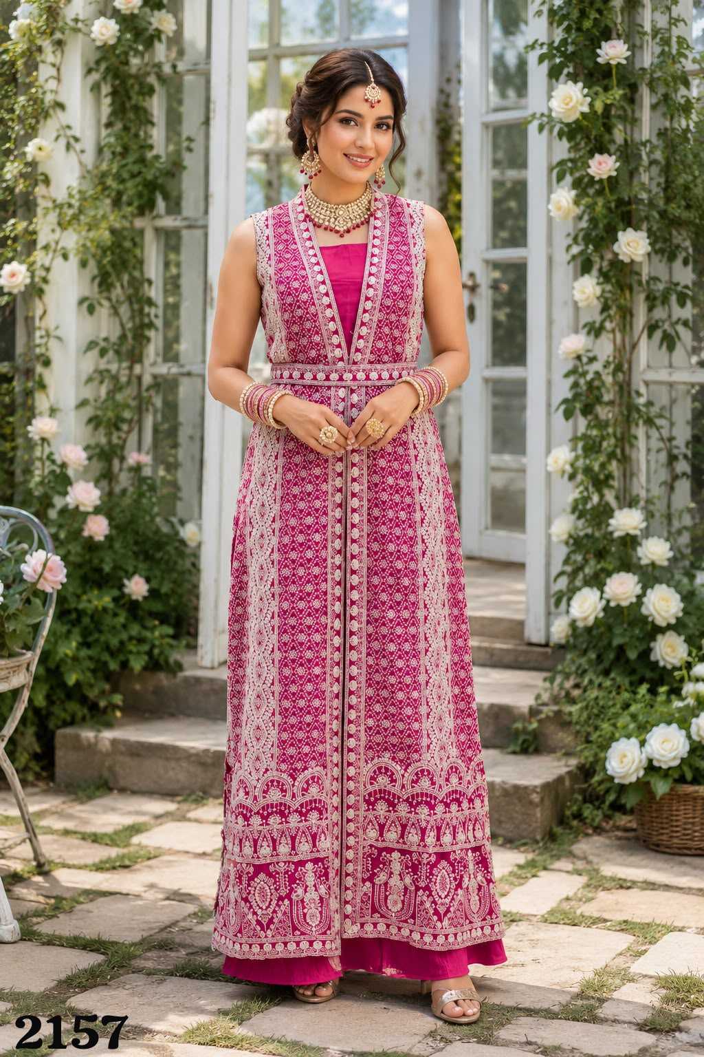 Chinon Silk Embroidery Suit