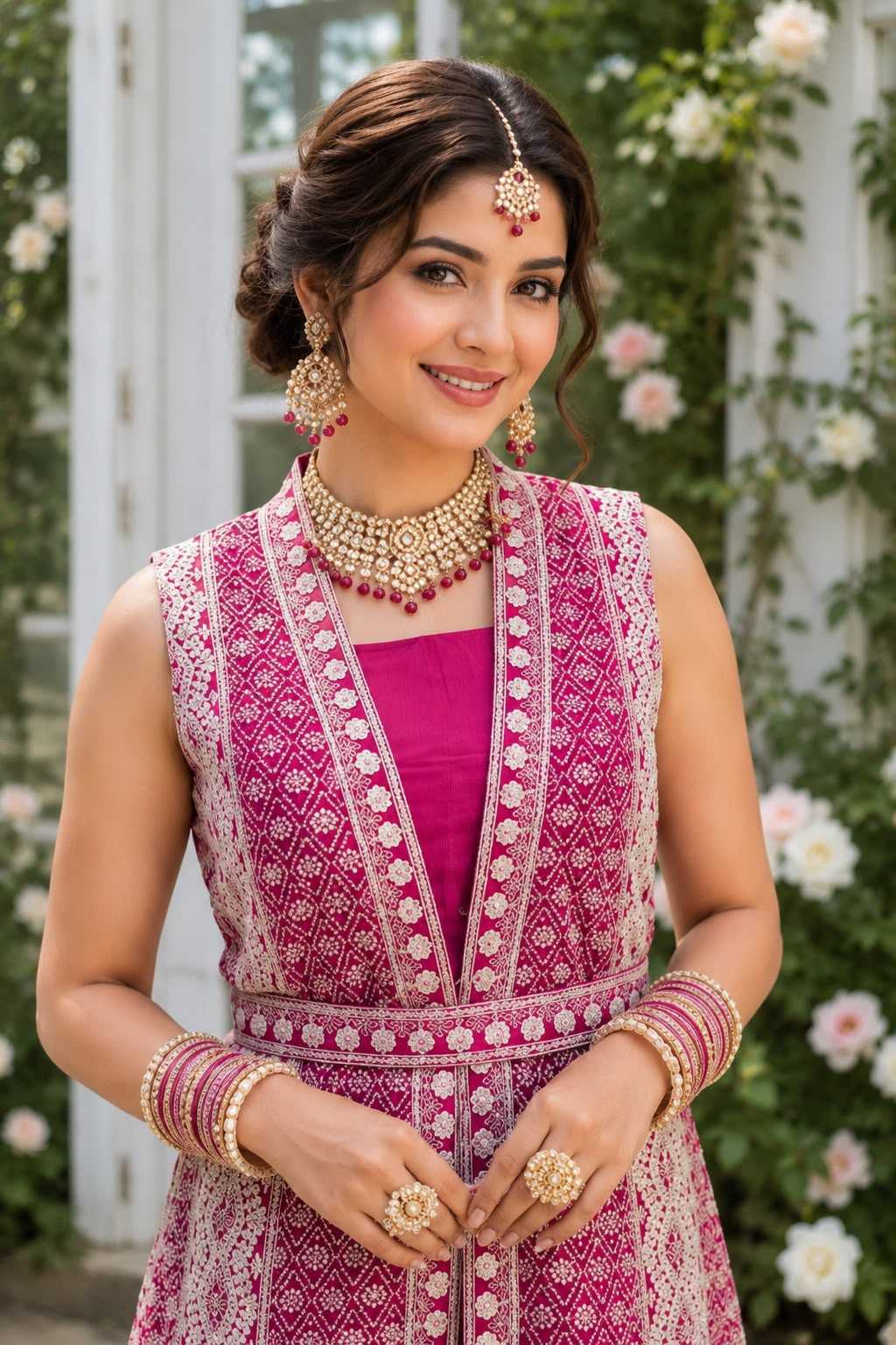 Chinon Silk Embroidery Suit