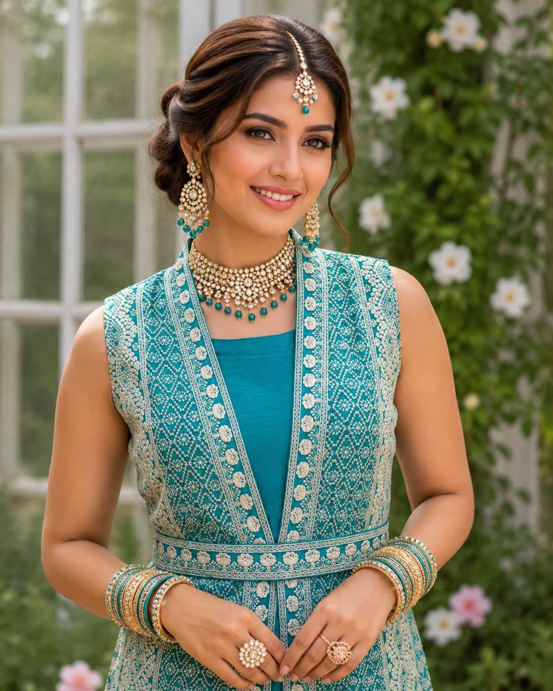 Chinon Silk Embroidery Suit