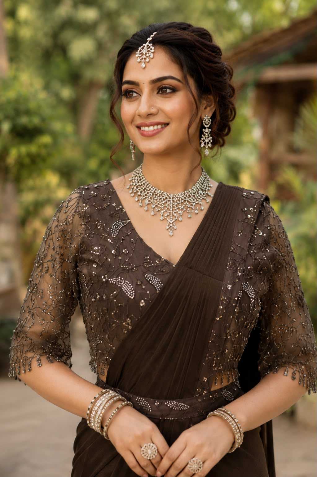 Lycra Designer Saree
