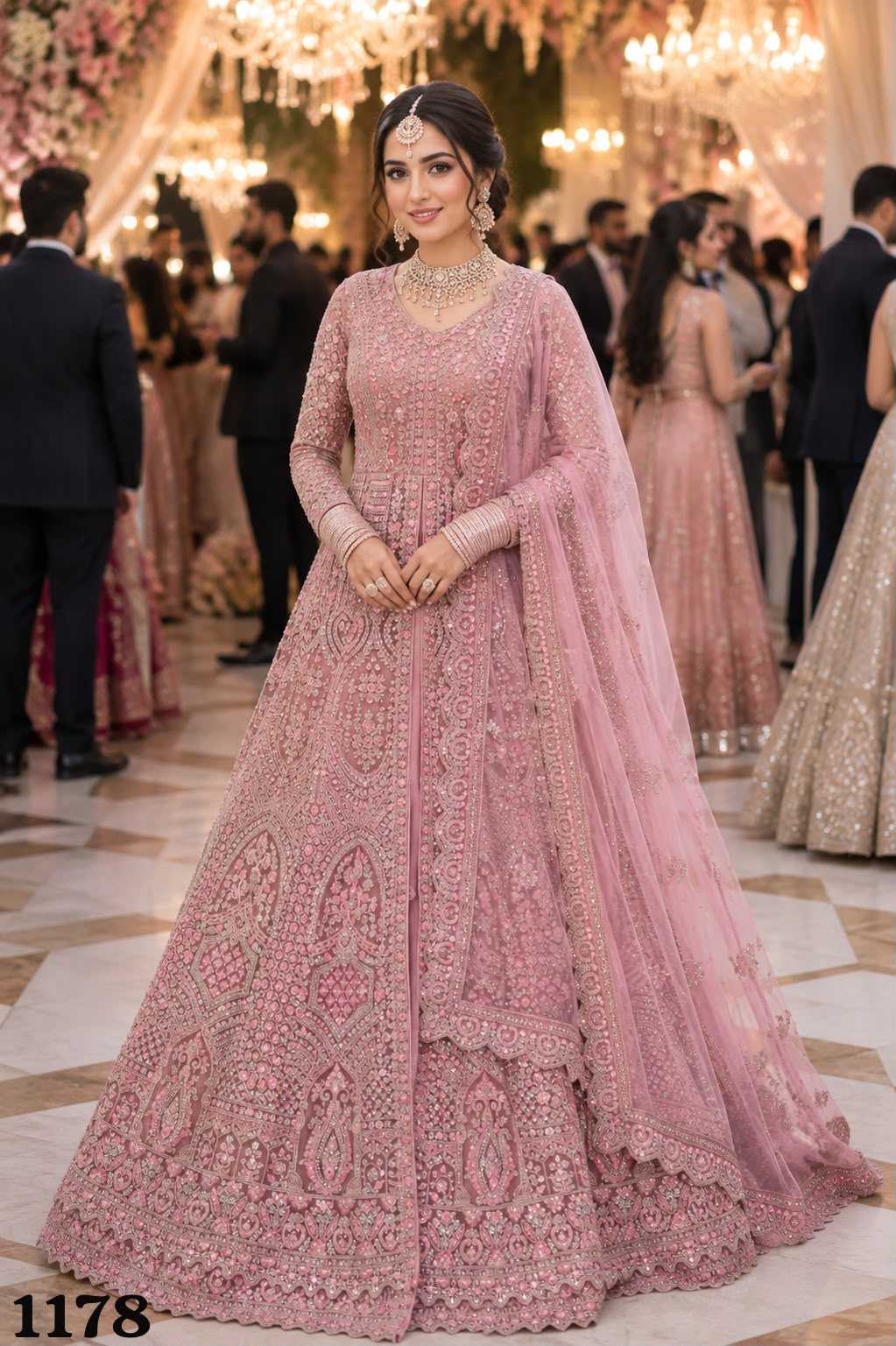 Net Embroidered Lehenga