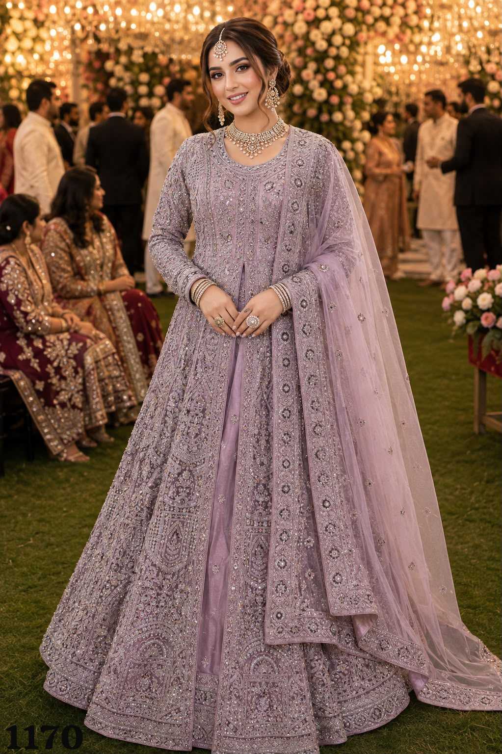 Net Embroidered Lehenga