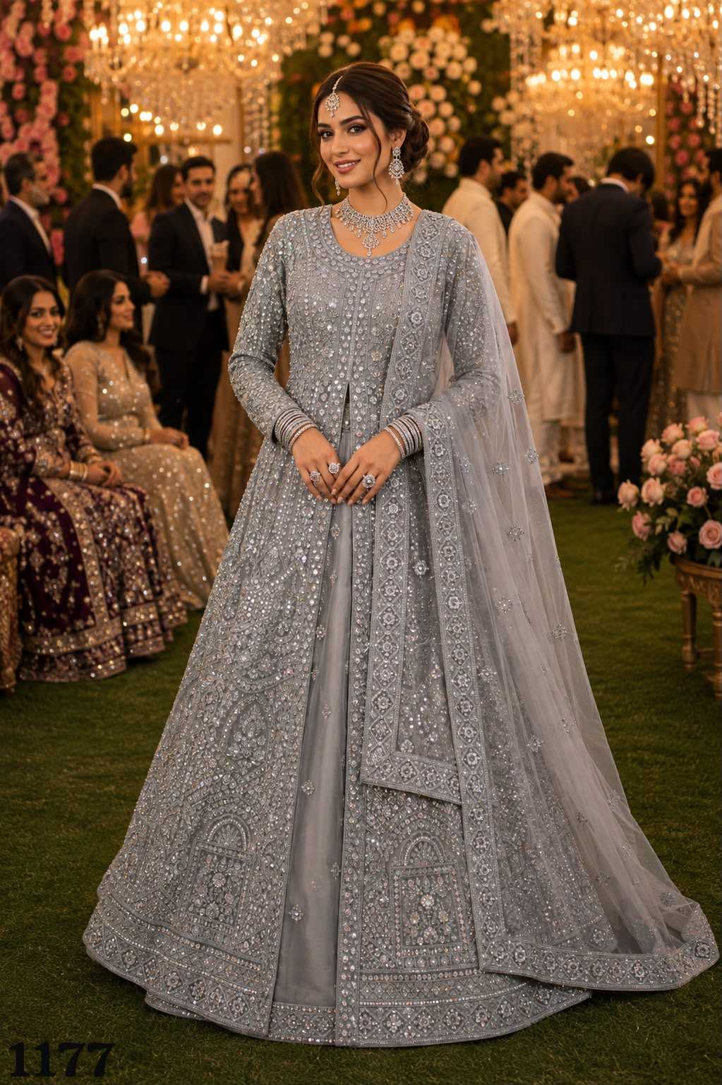 Net Embroidered Lehenga