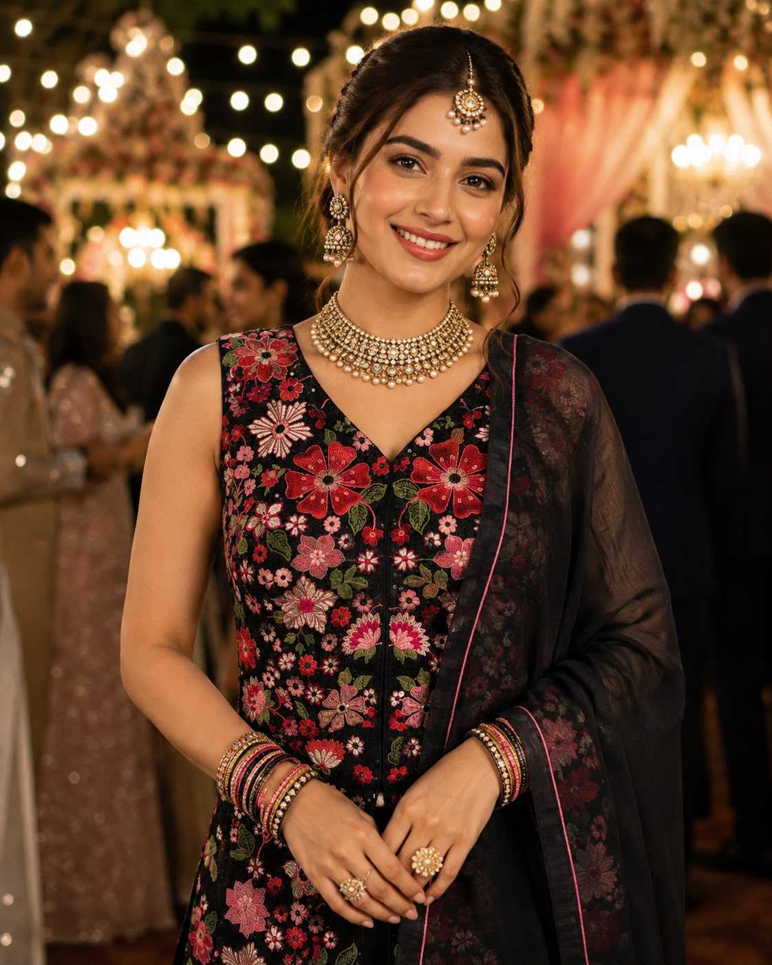 Georgette Embroidery Gown