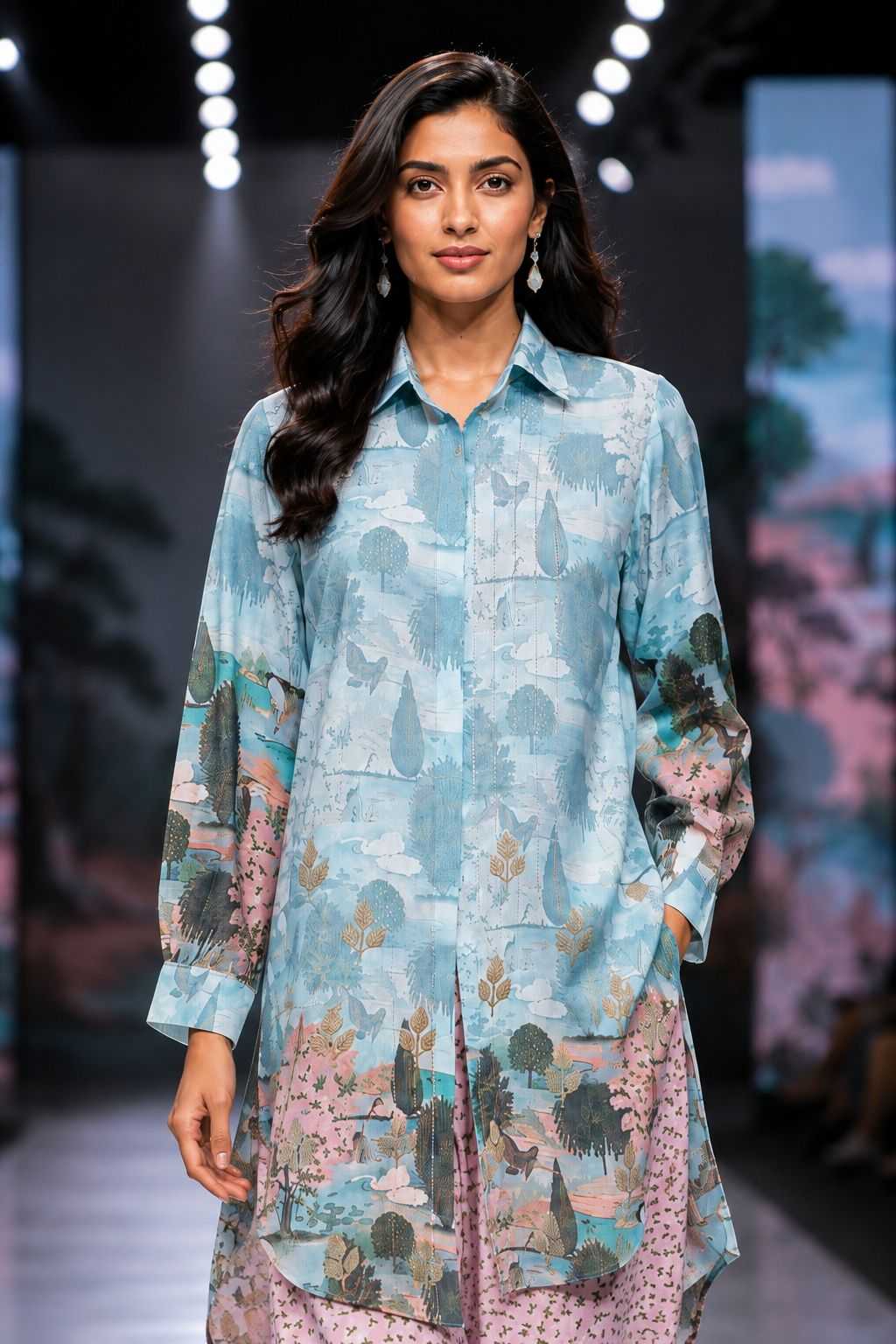 Mrudangi Rampwalk Crepe Co-ord Set