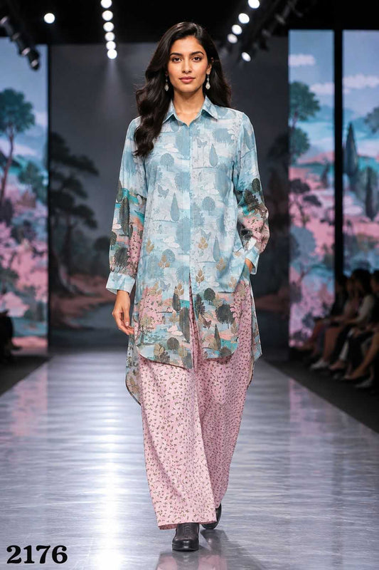 Mrudangi Rampwalk Crepe Co-ord Set