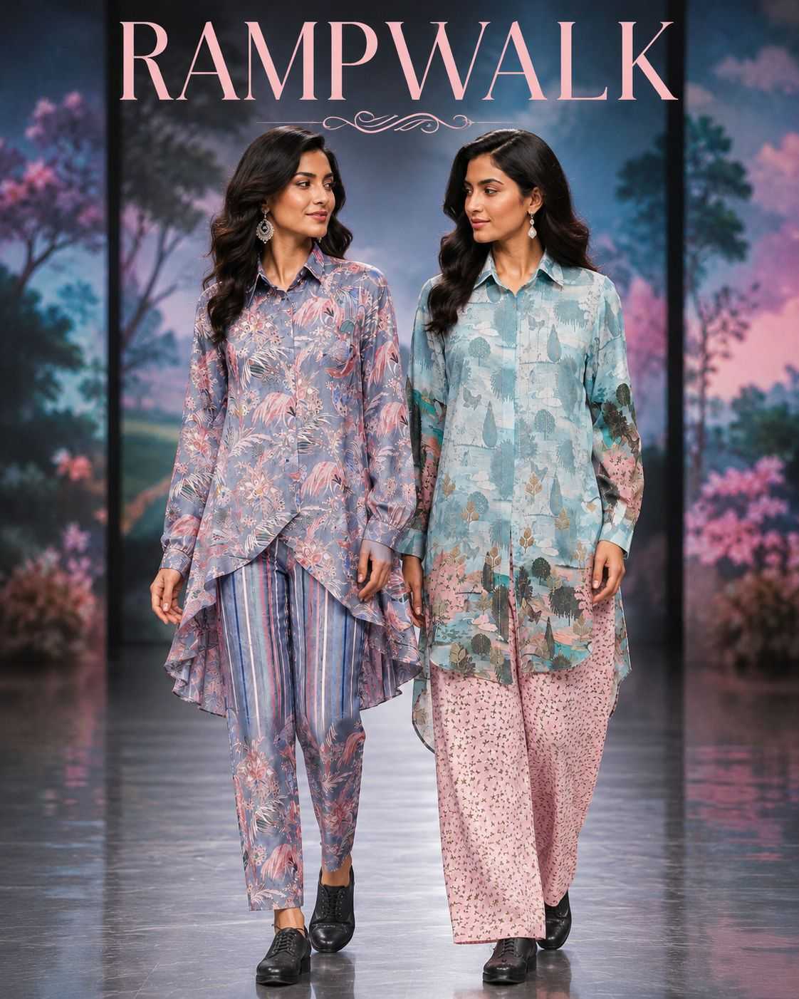 Mrudangi Rampwalk Crepe Co-ord Set