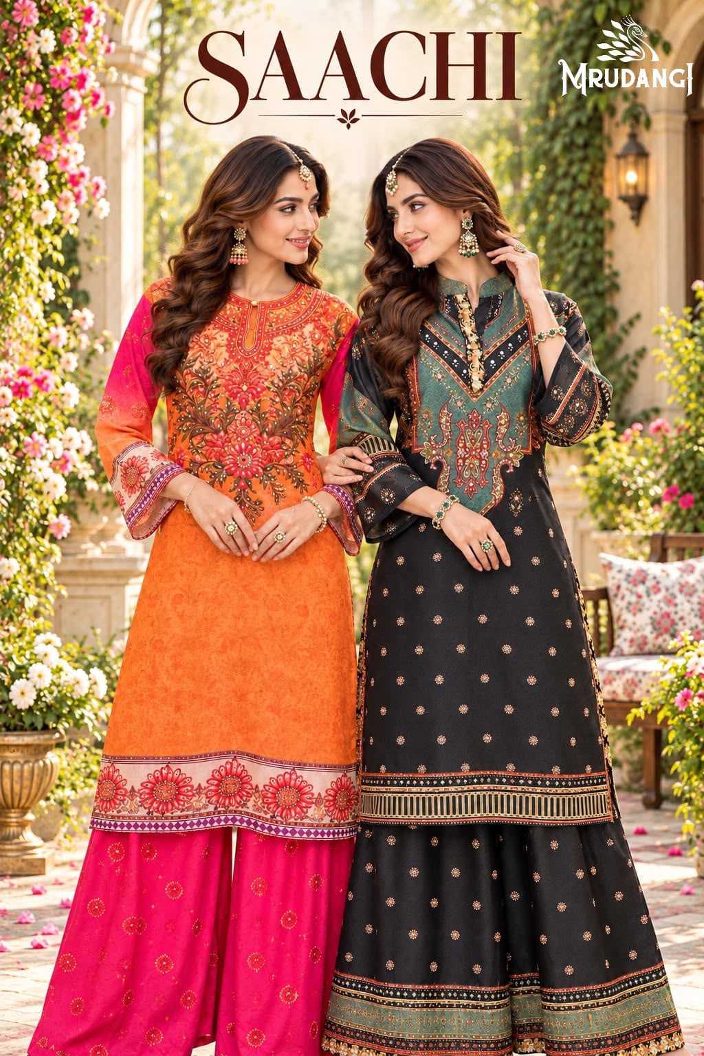 Mrudangi Saachi Crepe Silk Ladies Suit