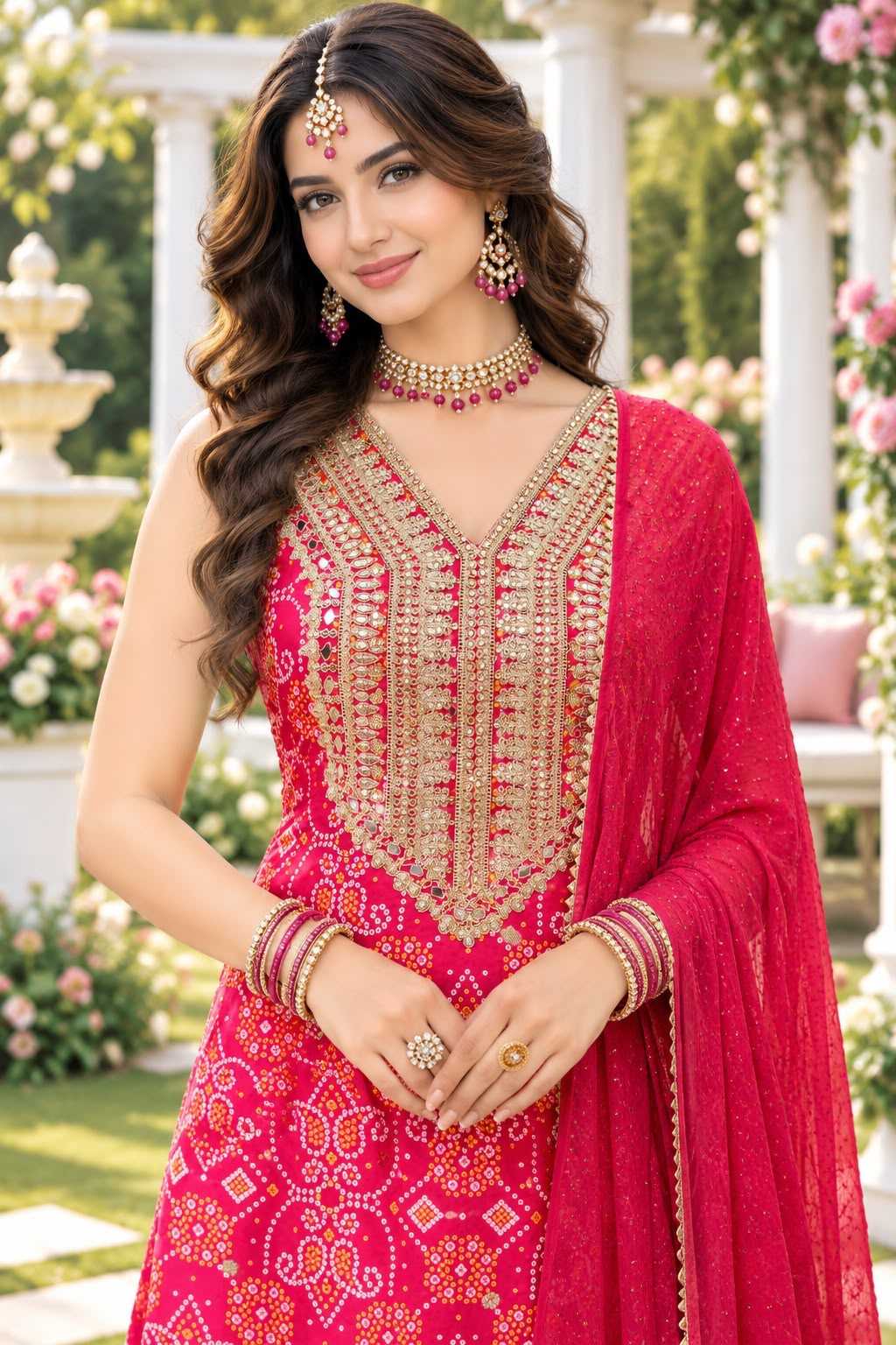 Mrudangi Shagun Chinon Silk Embroidery Suit