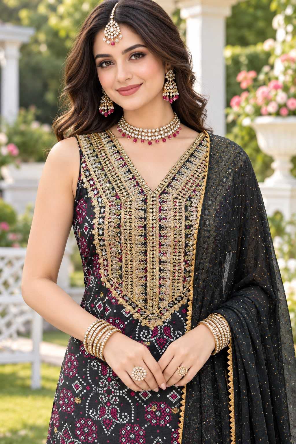 Mrudangi Shagun Chinon Silk Embroidery Suit