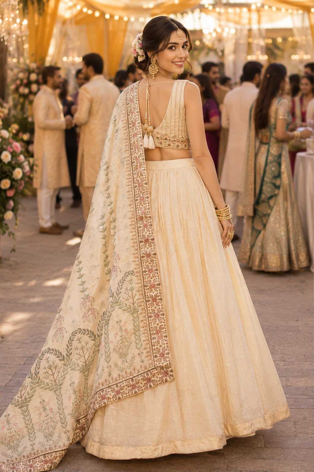 Tissue Designer Lehenga