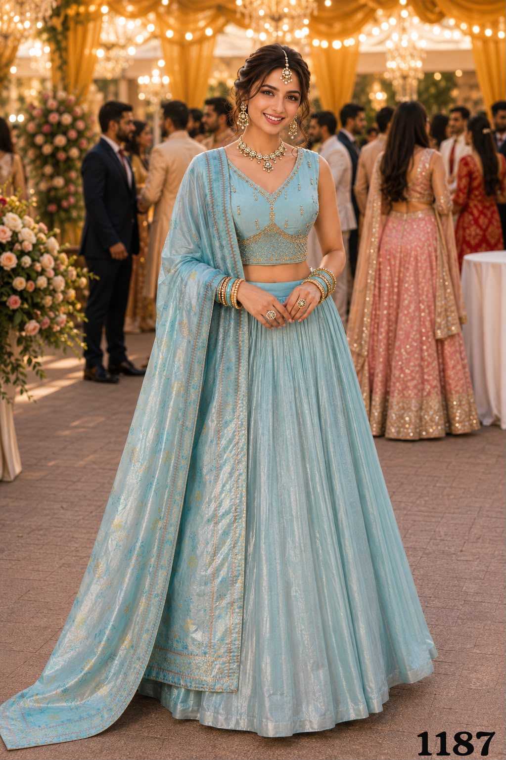 Tissue Designer Lehenga