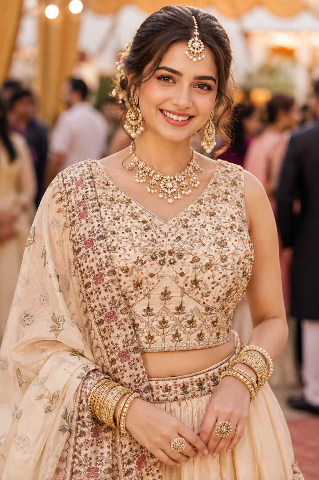 Tissue Designer Lehenga